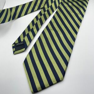 Zianetti Italian Silk Collection Striped Necktie Green Navy Blue Men